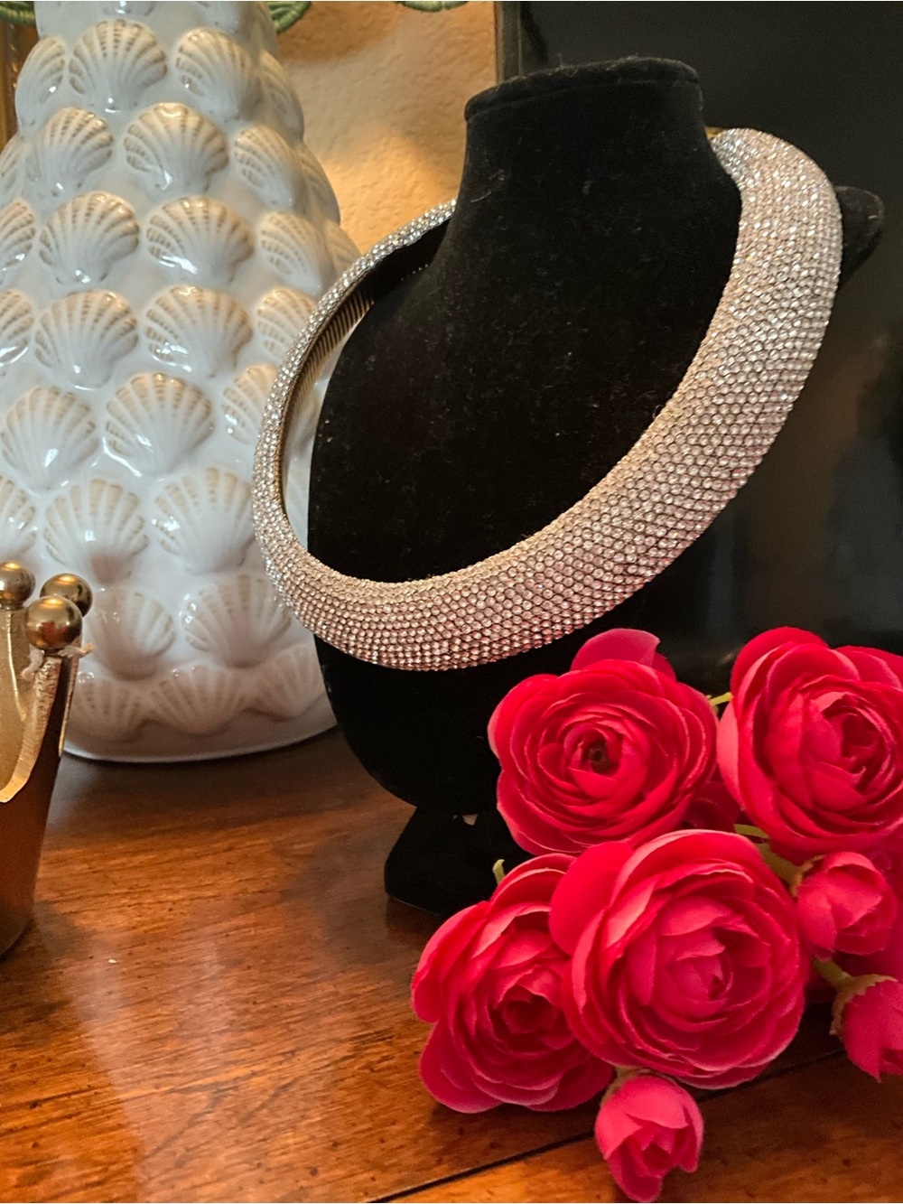 Crystal Pavé Collar Necklace - Silver - Picture 5 of 5